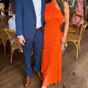 Vibrant Orange One-Shoulder Dress